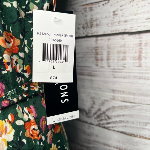 Perceptions New York Large Green Floral Midi Dress NEW - Picture 7 of 12